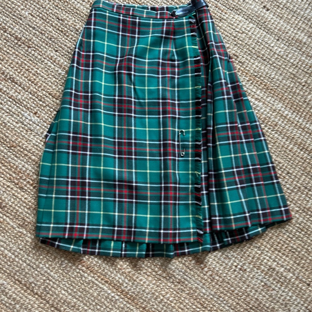 Plaid Green Kilt style Skirt